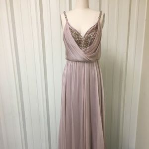 1920s Great Gatsby Inspired Prom Dress in Blush